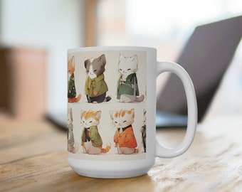 Cats In Kimono | Cat Coffee Mug 15oz