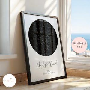 Printable Custom Star Map By Date, Constellation Map, Star Map Print, Night Sky Map, The Night We Met, Wedding Gift, Anniversary Gift