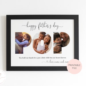 Printable Personalised Pop Photo Collage, Father's Day Print, Pop Collage, Gift For Pop, Poppy Collage, Grandpa Gift, Father's Day Gift