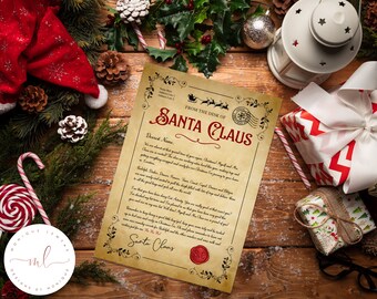 Printable Personalised Letter From Santa Claus, The Desk Of Santa Claus, Official North Pole Mail, Christmas Santa Letter, Christmas Eve Box