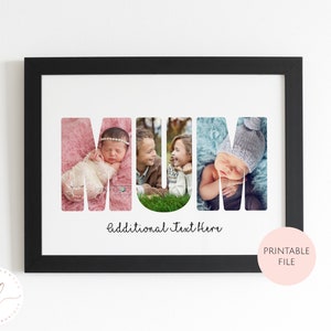 Printable Personalised Custom Mum Photo Collage Print, Mum Photo Collage, Mother&#39;s Day Gift, Gift For Mum, Mum Wall Art, Digital Download