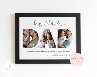 Printable Personalised Dad Photo Collage, Dad Collage, Father's Day Gift, Gift For Dad, Father's Day Print, Daddy Collage, Dad Wall Art