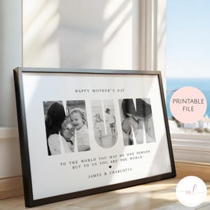 Printable Custom Mum Photo Collage, Gift For Mum, Mother&#39;s Day Gift, Mum Collage, Mum Gift, Mother&#39;s Day Print, Mum Birthday Gift, Mum Print