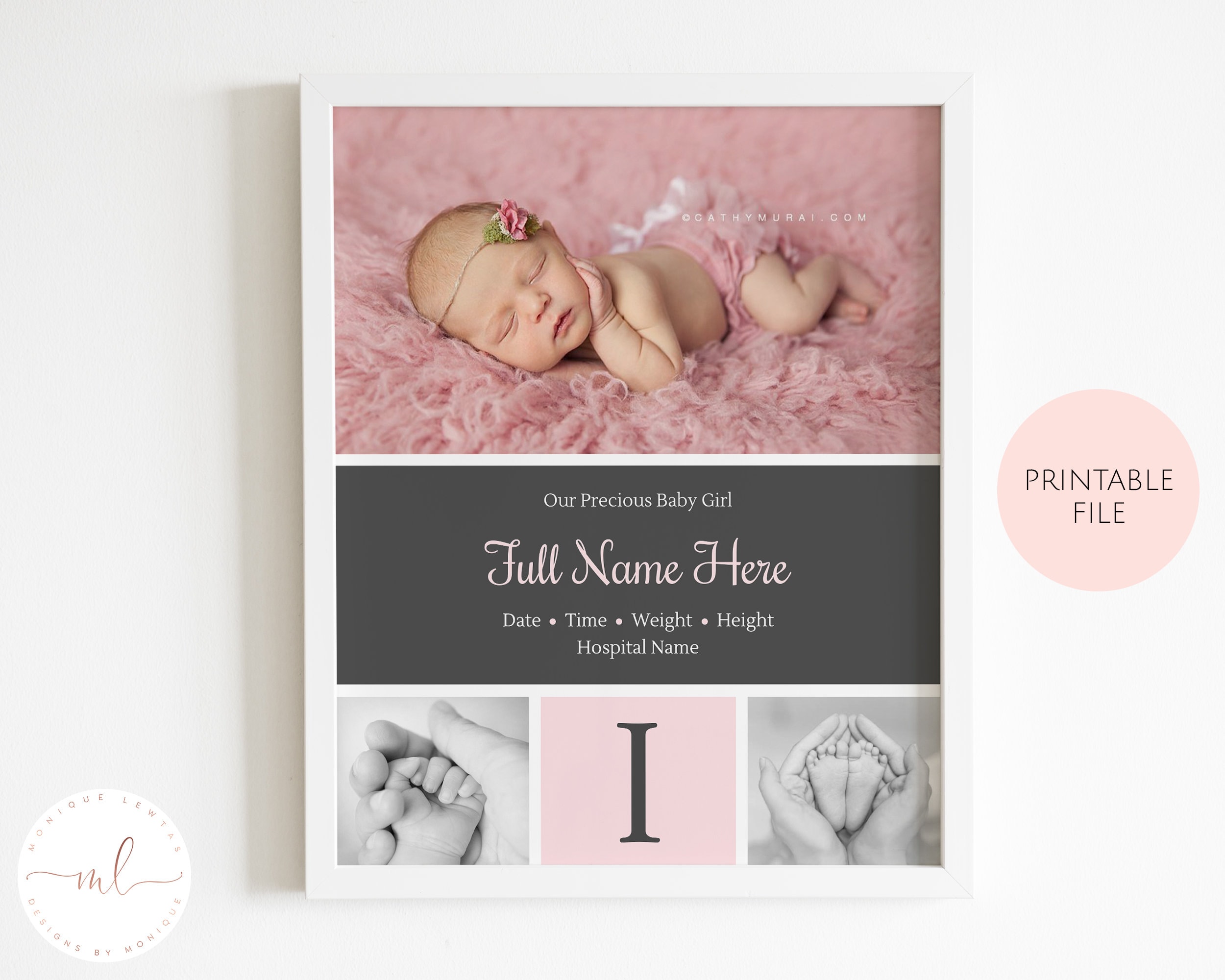 Printable Newborn Baby Birth Stats Birth Information Poster - Etsy