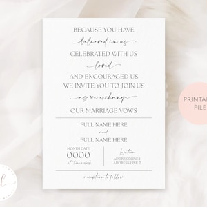 Printable Vow Renewal Invitation, Wedding Anniversary Invitation, We Still Do Invitation, Still The One Invitation, Minimalistic Vow Renewal