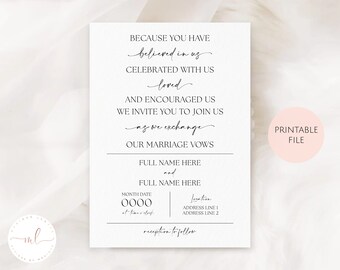 Printable Vow Renewal Invitation, Wedding Anniversary Invitation, We Still Do Invitation, Still The One Invitation, Minimalistic Vow Renewal