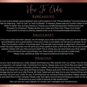 May include: A pink and black graphic with the text "How To Order" in a large, bold font. The graphic provides instructions for purchasing, fulfilling, and printing orders. The text includes the email address moniquelewtas@hotmail.com.