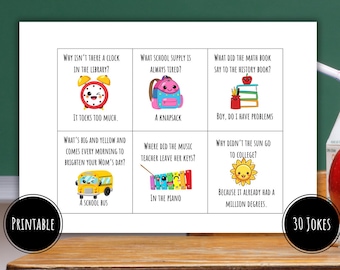 30 Printable Lunchbox Jokes, Kawaii Lunch Box Jokes, School Lunch Box Jokes, Cute Lunchbox Jokes, Instant Download