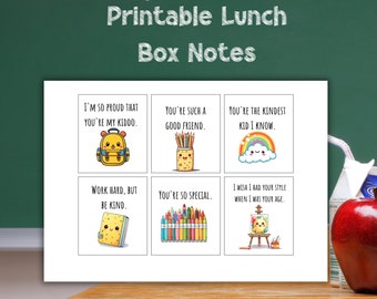 30 Printable Lunchbox Notes for Kids, Kawaii Lunch Box Notes, Back to School, Love Notes from Mom, Edible Cookie Designs for Eddie