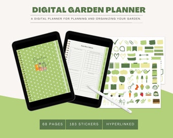 Digital Garden Planner, Garden Journal, Gardening Planner, Gardening Stickers, Plant Care Journal, Goodnotes Garden Planner, Garden Plans
