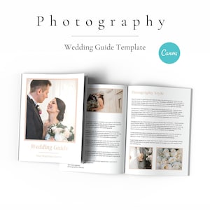 Wedding Photography Guide, Photographer Client Guide, Magazine Template, Canva Template, Photography Template, Photography Session Guide