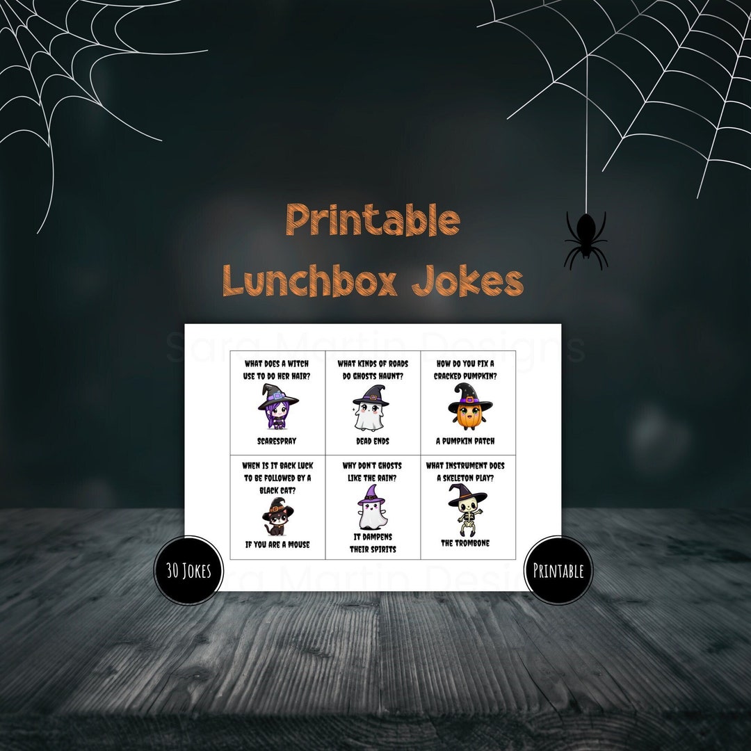 Halloween Lunchbox Jokes for Kids Printable Halloween Lunch - Etsy