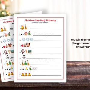 Christmas Emoji Pictionary, Printable Christmas Party Game, Christmas ...