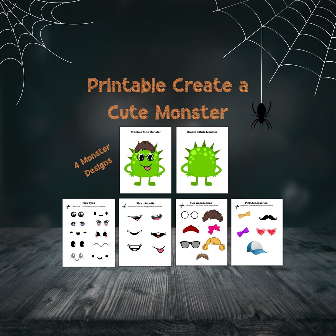 Printable Create a Cute Monster Kawaii Monster Halloween - Etsy