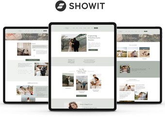 Plantilla de sitio web de Showit: portafolio de fotografía elegante