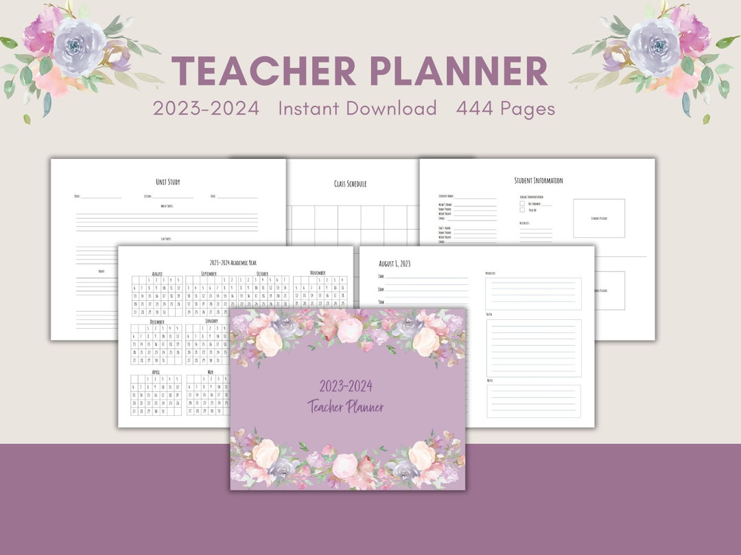 Printable Teacher Planner Homeschool Planner Instant Etsy