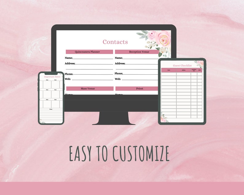 Quinceanera Planner, Quinceanera Planning Templates, Quince Planning ...