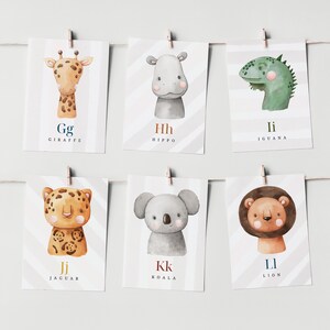 Printable Alphabet Flashcards for Kids | A to Z Animal Illustration ...