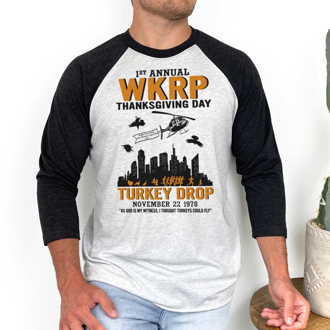 WKRP Turkey Drop Adult Unisex Triblend Raglan Tee XS3XL Etsy