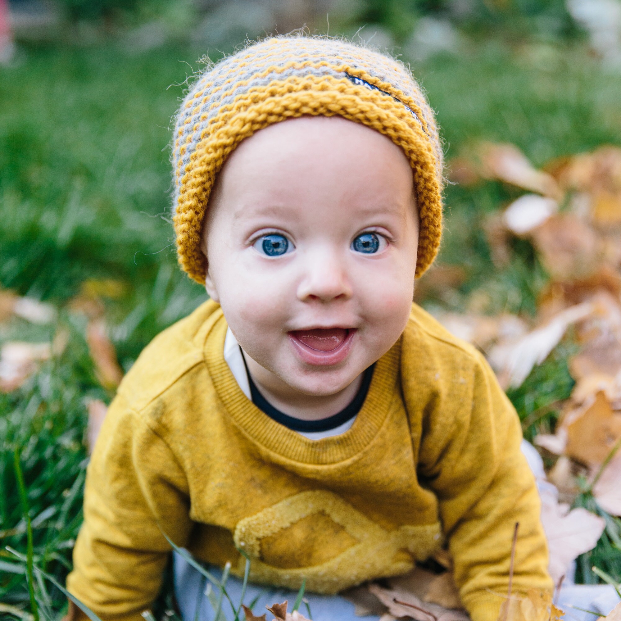 Mustard Baby Beanie Grey Stripe Beanie for Boy or Girl Etsy Australia