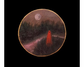 Red Dusk - Giclee Print 8x8 / Wallflower Ghost / Fine Art Print / Gothic Victorian Painting / Wall Decor >