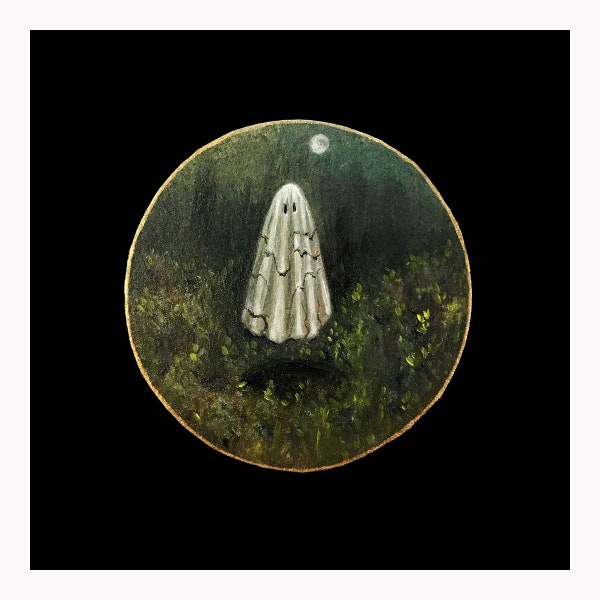 Franky - Giclee Print 8x8 / Wallflower Ghost / Fine Art Print / Gothic Victorian Artwork / Spooky Cute Ghost / Wall Art >