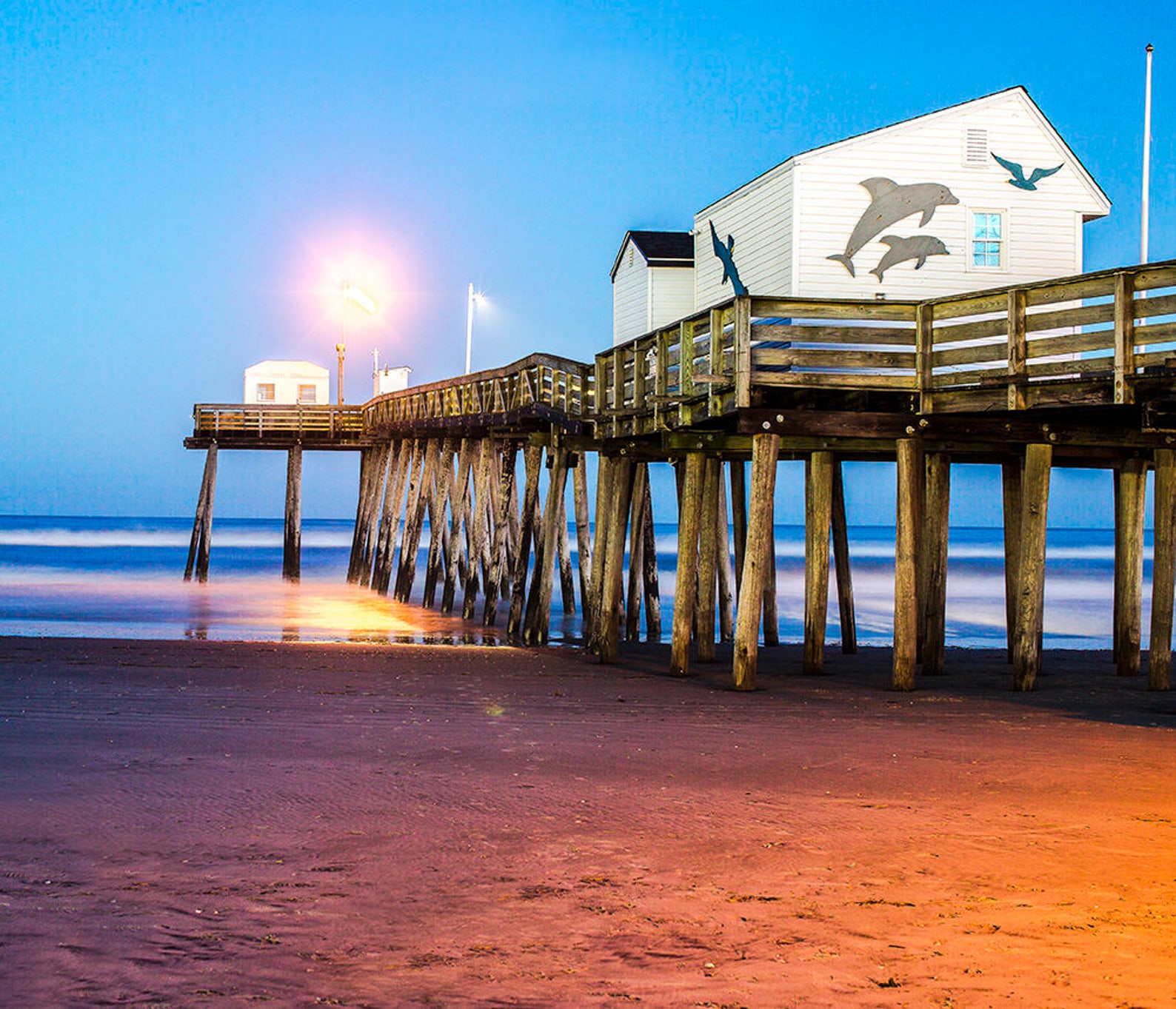 Fishing Pier Ocean City NJ at Sunset canvas | Etsy