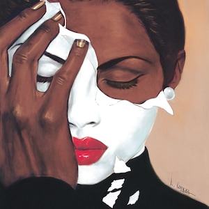 Face reality Female By Laurie Cooper (20x27) Prints-Poster-african american Art-Black art.
