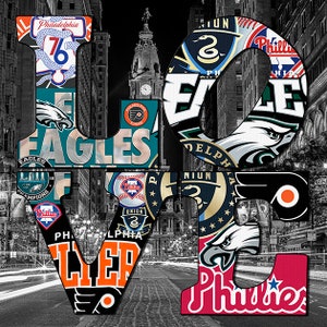 Philadelphia Sports Love Teams ,canvas Art,giclee. 20x20 - Etsy