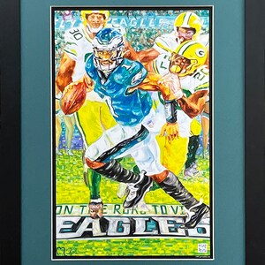 Jalen Hurts Framed and Matted (17&#39;&#39; x23&#39;&#39;)