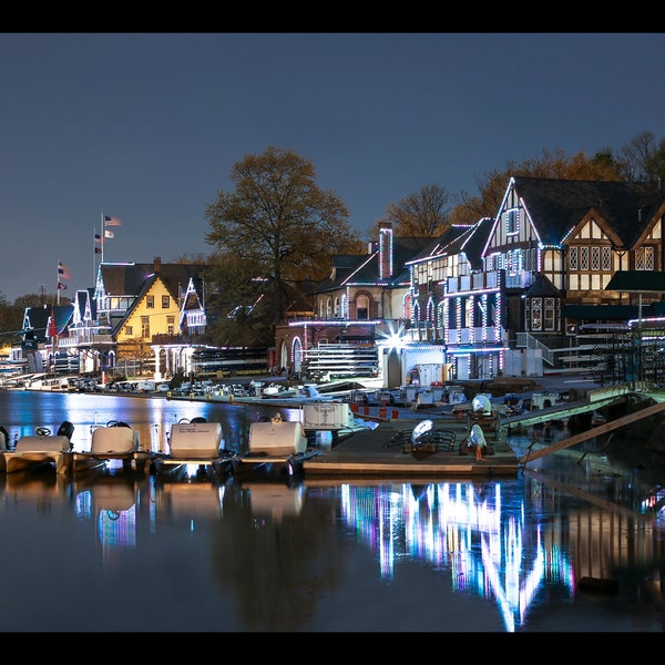 Philadelphia Boathouse Row  canvas Art (20x27) -Prints-Art on canvas-Philadelphia Art-Photography-Wall Art