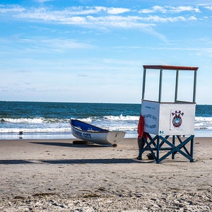Photography Art of Atlantic City,NJ LifeGuard (30x40),Canvas Art.