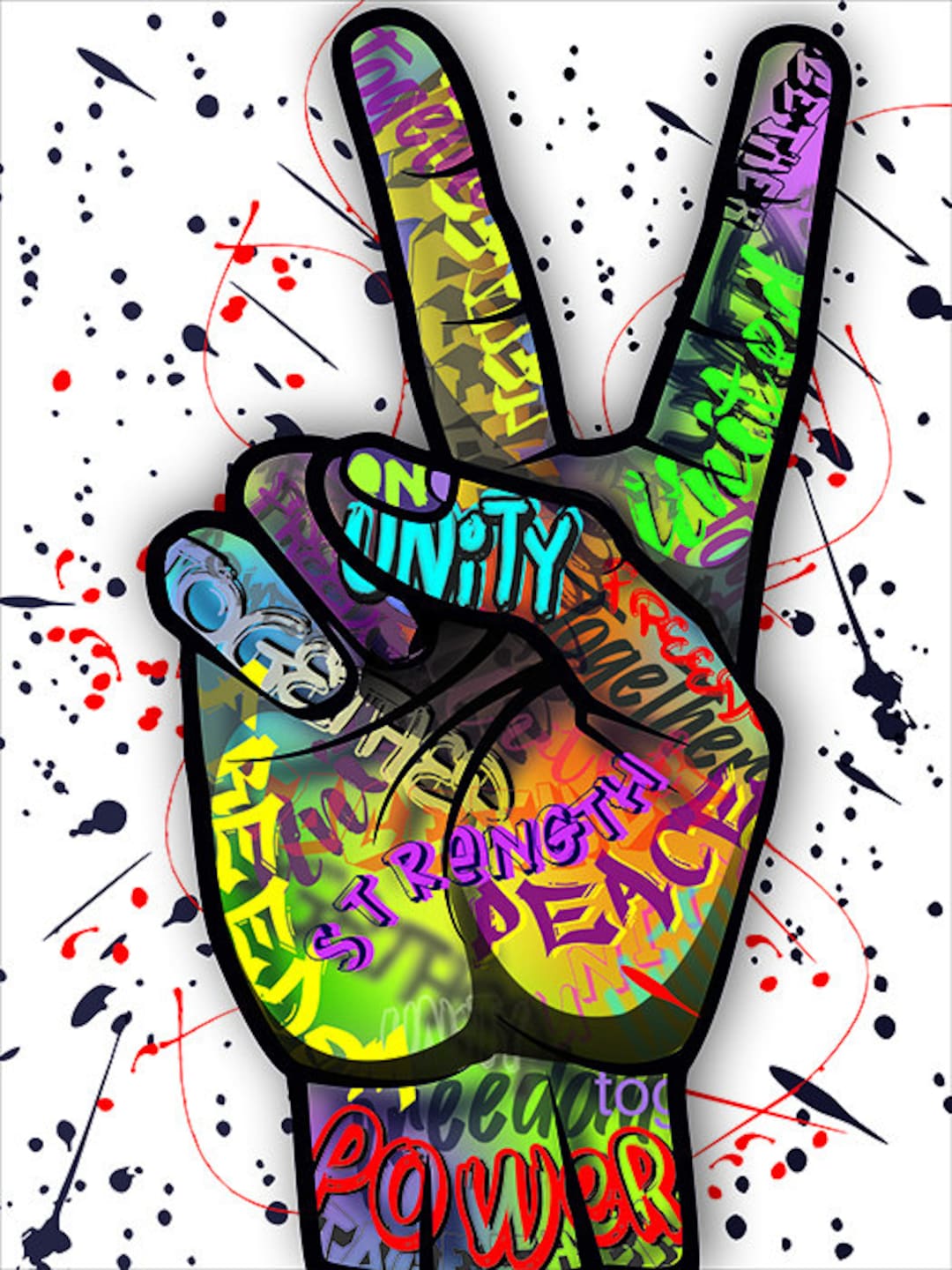 Peace Graffiti Art Canvas Wall Art, Home Decor,Gallery