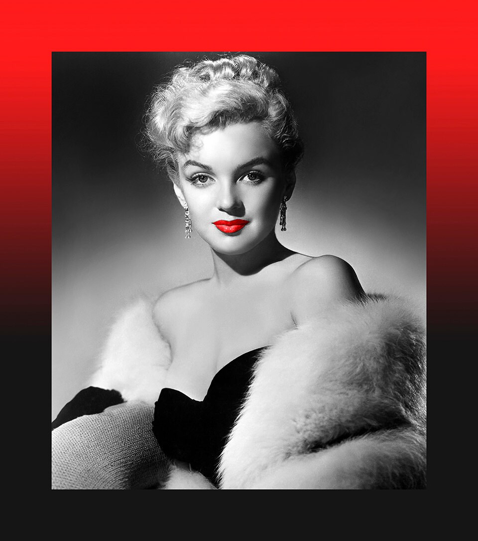 Marilyn Monroe With Red Lipstick - Etsy
