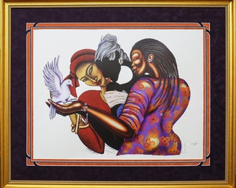 The Peace Keeper By Larry Brown Poncho,Lashun Beal,Leroy Campbell Size: 23 X 33 Edition S/N 1500