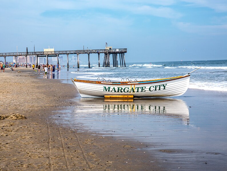 Photograph of Margate Citynj Beach With the Fishing Pier Etsy