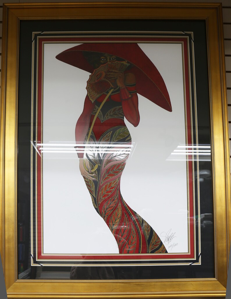 The Red Umbrella By Charles Bibbs limited Edition Framed Etsy