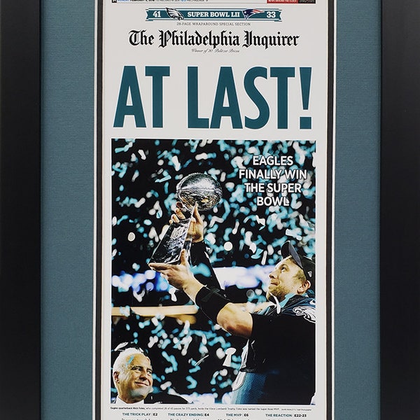 Full 90 Philadelphia Eagles - 2018 Super Bowl - Philadelphia Inquirer (11x18)