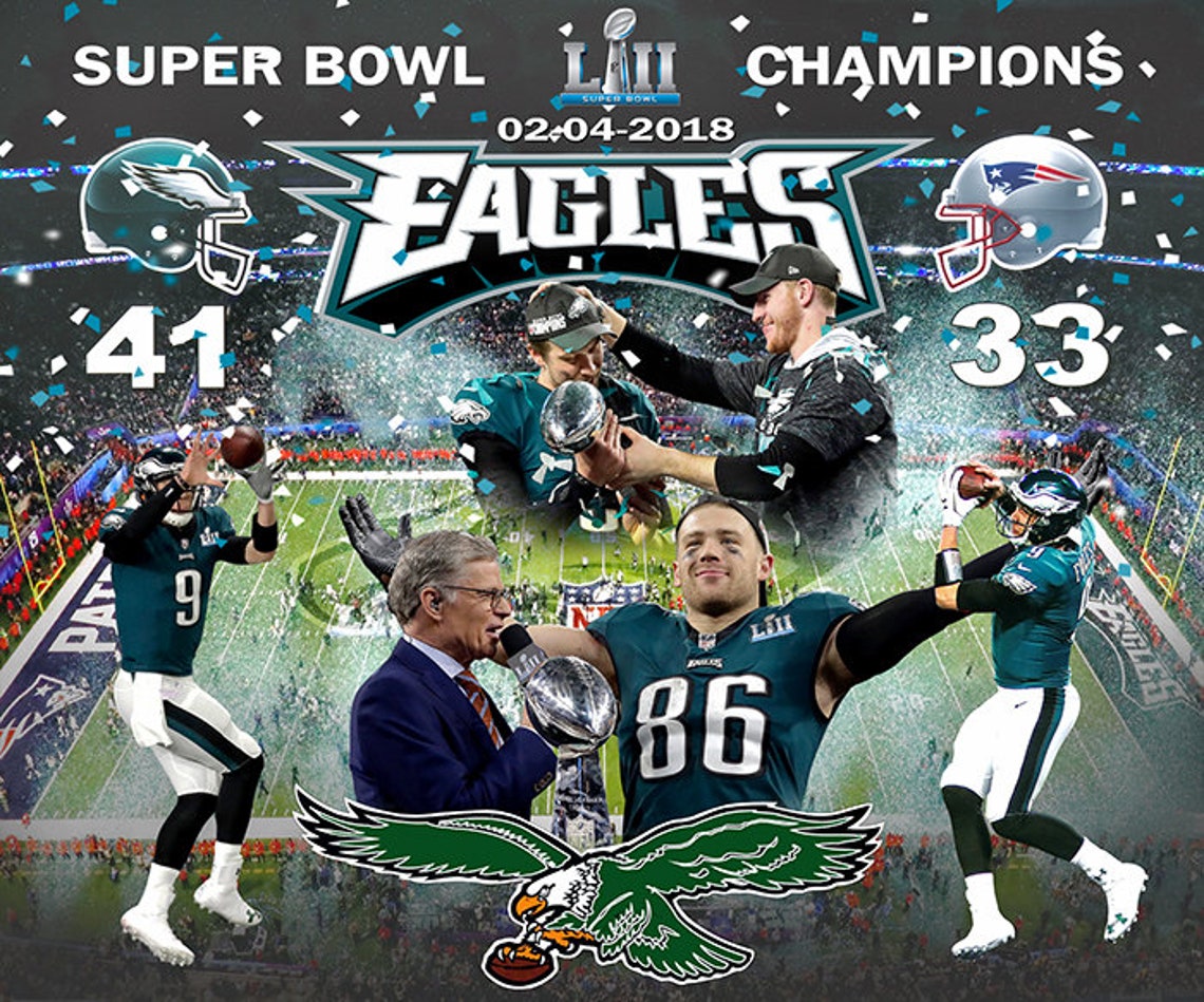 Eagles Super Bowl Collage canvas Art20x24 Stretched on 1.5 Etsy