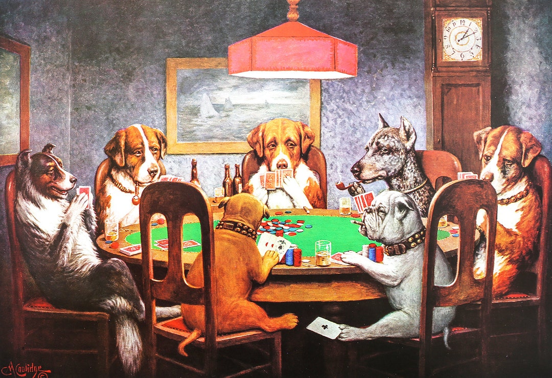 Dogs Playing Poker 12x14 Canvas Art A Friend in Need Etsy UK