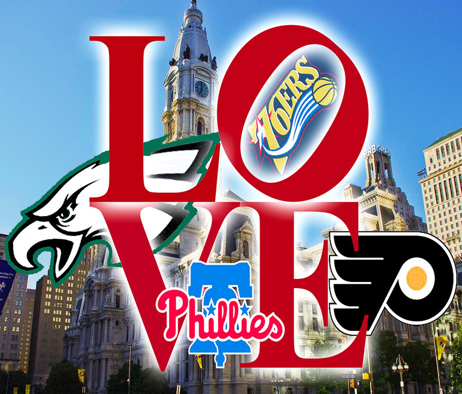 Philadelphia Sports Teams 2 is Giclee on Canvas Etsy