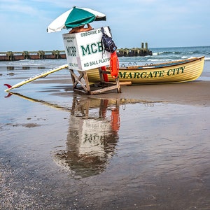 Photograph of Margate city,NJ Beach With the Lifeguard,canvas Art (30x40)