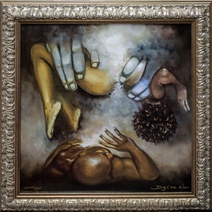 Creation of Woman on Canvas By the Artist Edwin Lester ,38"x38"