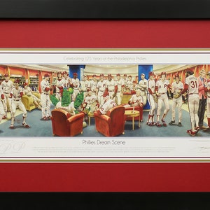 Phillies Dream By Jordan Spector is Giclee Lithograph and Framed And Matted  14&#39;&#39; x27&#39;&#39; Frame Size