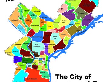 Philadelphia k Map (Typography )