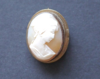 Three European 800 silver circa 1950/'s small vintage cameo brooch pin or pendant charm