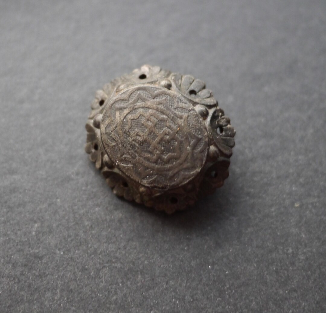 Antique Victorian Vulcanite Cross Pendant Mourning Jewelry