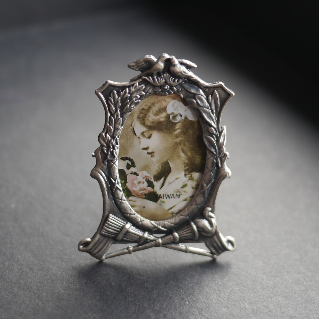 Miniature Photo Frame Silver Tone Metal Birds Torch and Etsy