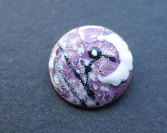 ヴィンテージ エナメル ブローチ、紫の箔押しエナメル - Etsy 日本