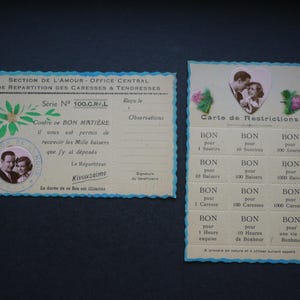 Deux cartes postales françaises, jetons d'amour